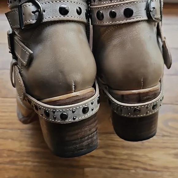 Freebird Sandra Studded Tan Ankle Boots